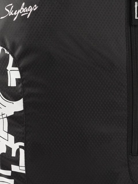 Skybags Unisex Black & White Brand Logo Print Backpack- 21.3 Ltrs