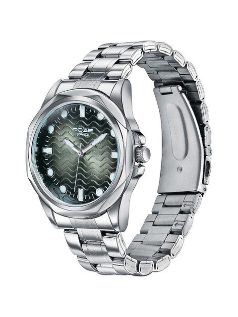 Sonata Poze 7 Analog Green Dial Watch For Men - SP70088SM02W