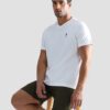 U.S. Polo Assn. Men White Solid V-Neck T-shirt