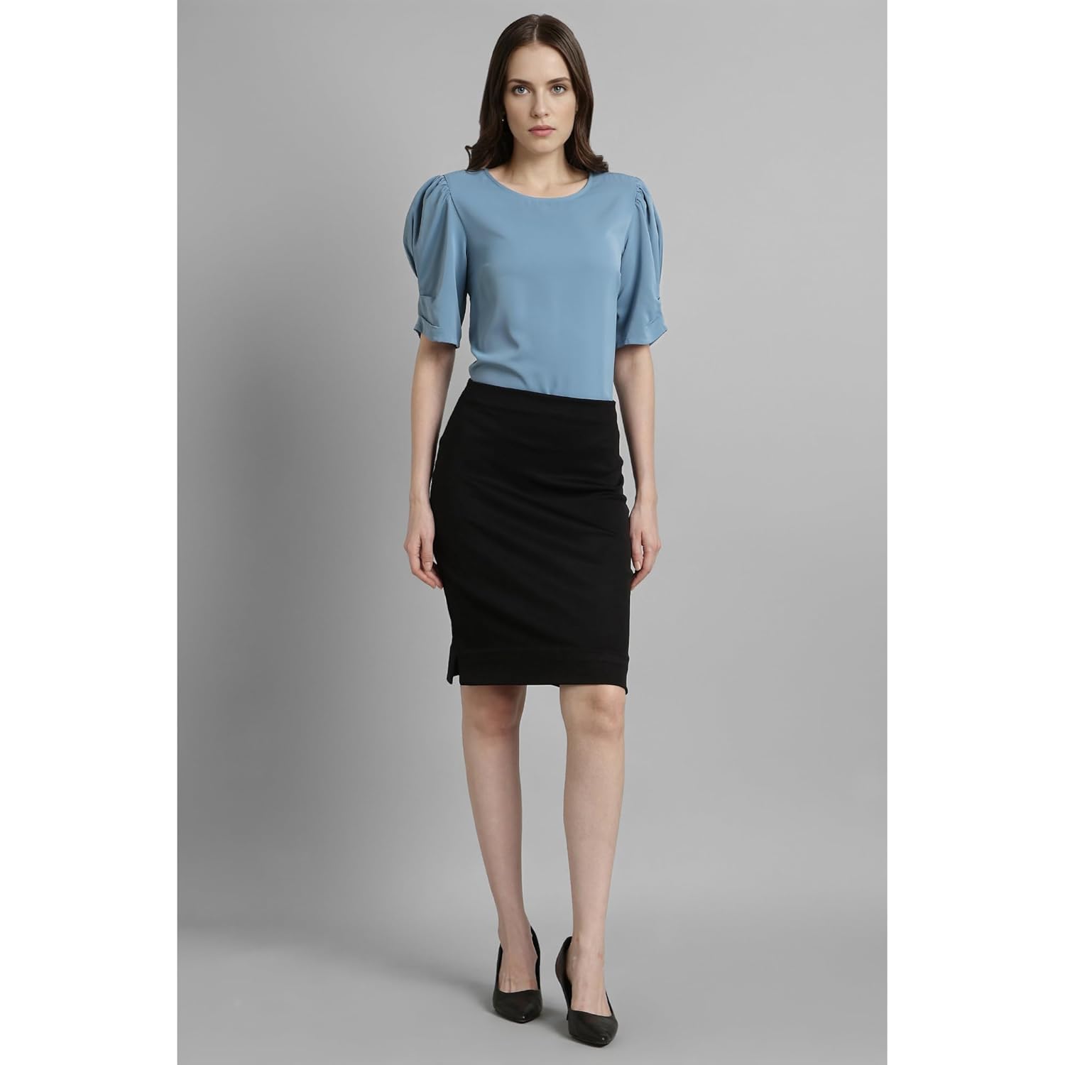 Van Heusen Women's Regular Fit Half Sleeve Round Neck Formal Top
