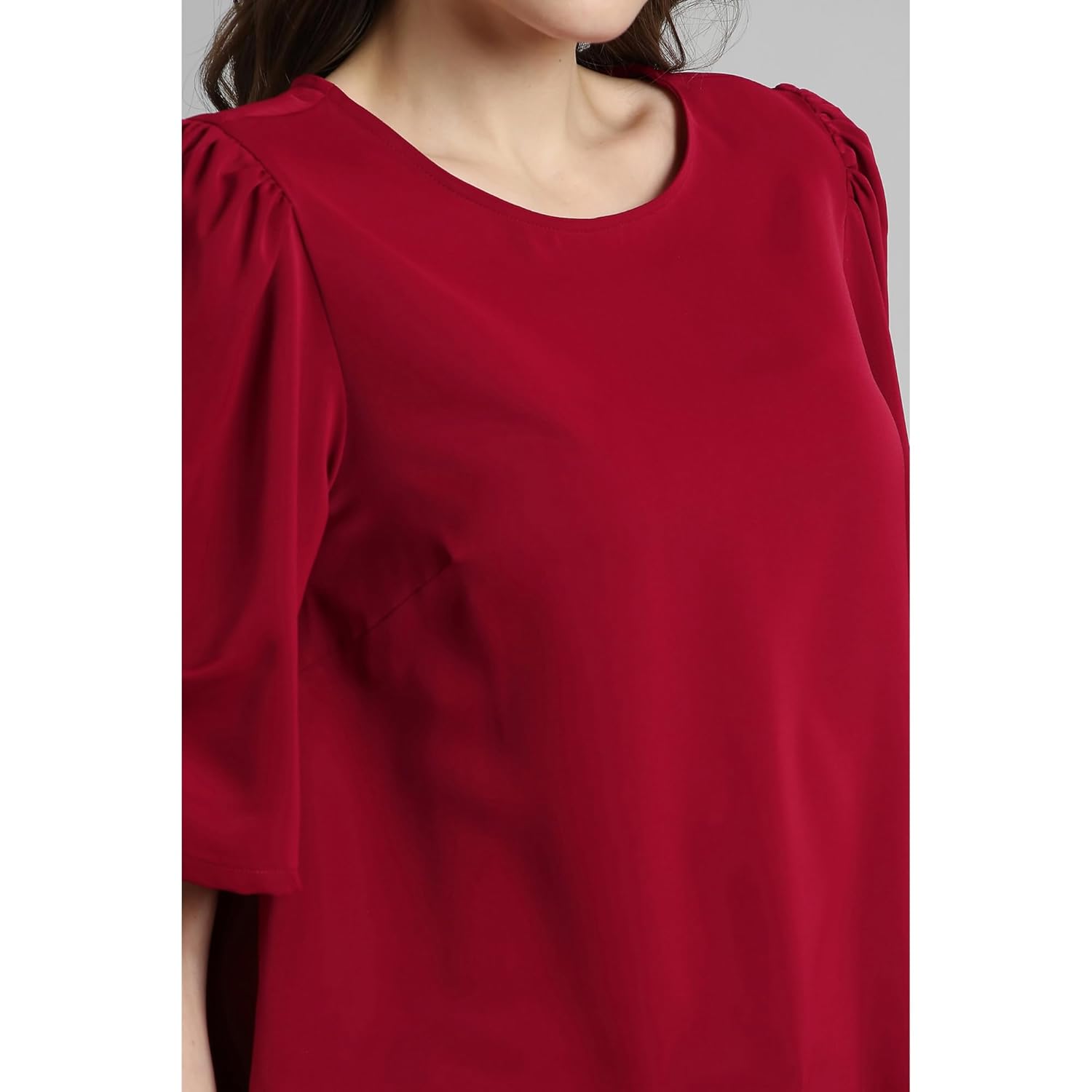 Van Heusen Women's Regular Fit Half Sleeve Round Neck Formal Top