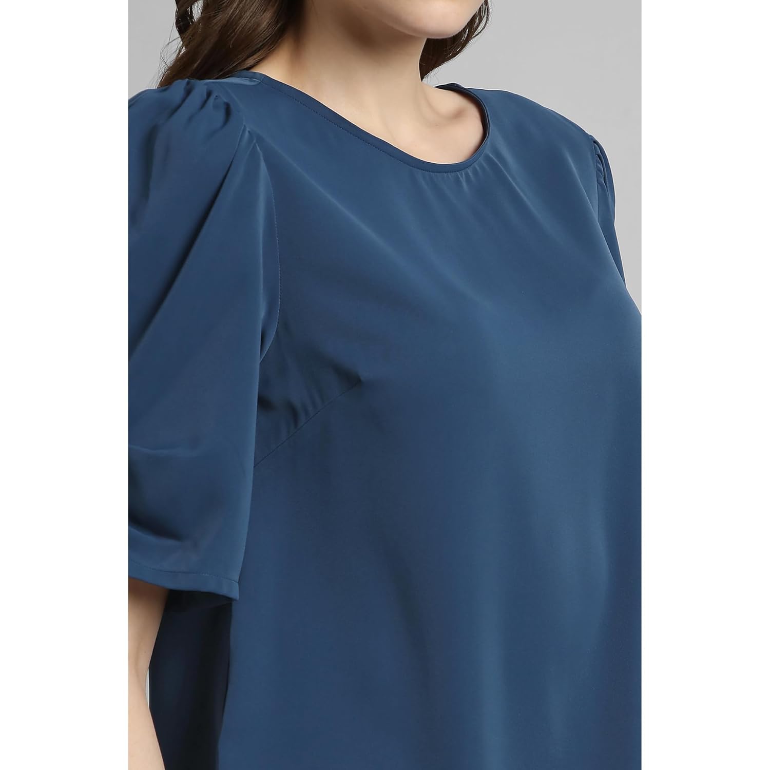 Van Heusen Women's Regular Fit Half Sleeve Round Neck Formal Top