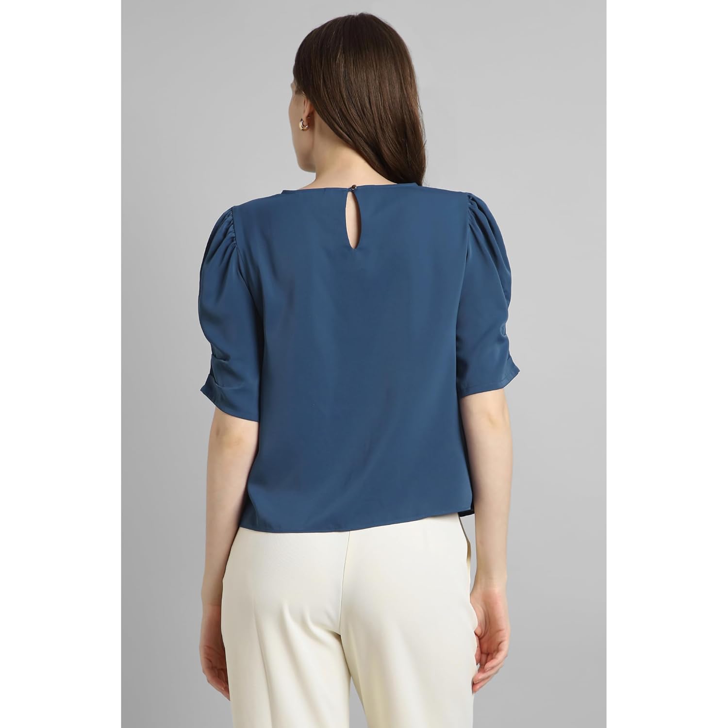 Van Heusen Women's Regular Fit Half Sleeve Round Neck Formal Top