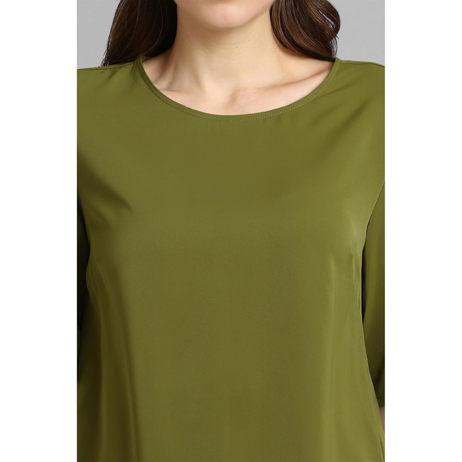 Van Heusen Women's Regular Fit Half Sleeve Round Neck Formal Top