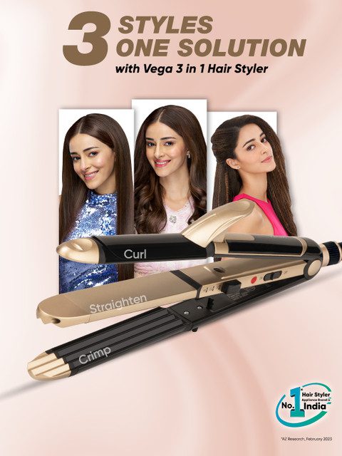 VEGA Hair Dryer & Straightener Combo- 3 in 1 Hair Styler & Insta Glam Hair Dryer VGGP-10