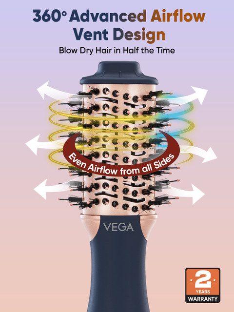 VEGA VHSD-04 LitStyle L4 Volumizer Hair Dryer Brush - Blue Gold