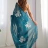 VEMEZ Floral Embroidered Silk Blend Heavy Work Saree