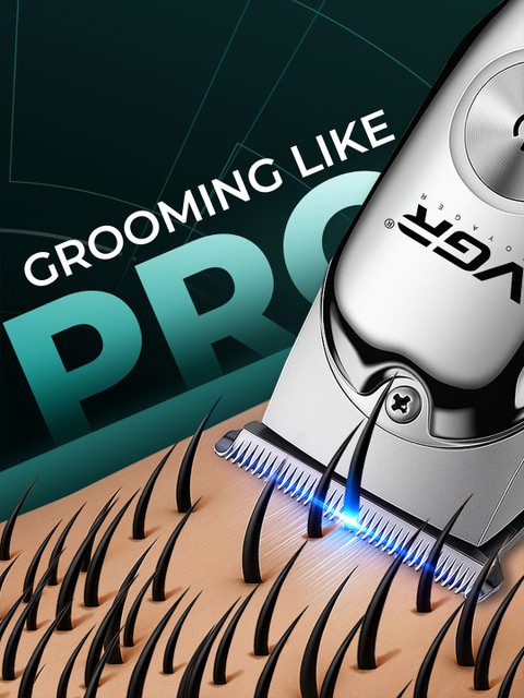 VGR V-071 Professional Hair Clipper With 3 Guide Combs & 120 min Runtime - Silver