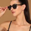 Voyage Unisex Black Lens & Black Wayfarer Sunglasses with UV Protected Lens