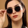 Voyage Unisex Black Lens & Silver-Toned Round Sunglasses with UV Protected Lens 1915MG3622