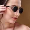 Voyage Unisex Black Lens & Silver-Toned Round Sunglasses with UV Protected Lens