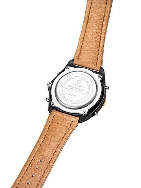 WEIDE Unisex Dial & Leather Straps Analogue and Digital Stopwatch Watch MF13-1CWH