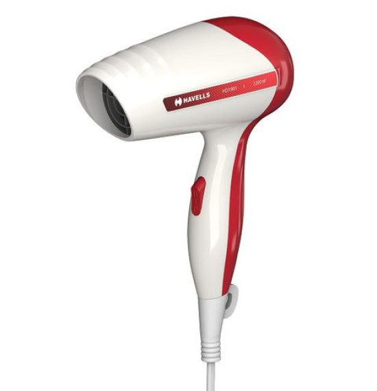 Havells HD1901 Travel Friendly 1200W Hair Dryer - White & Red