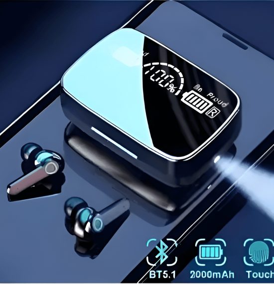 MECROLINK M19 Wireless Earbuds TWS 5.1 Dual Touch Bluetooth Headphones Mini Compact Playtime with Fast Charging Sweat-Proof (Black)