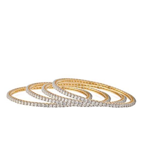 The Pari Set Of 4 Gold-Plated AD-Studded Bangles