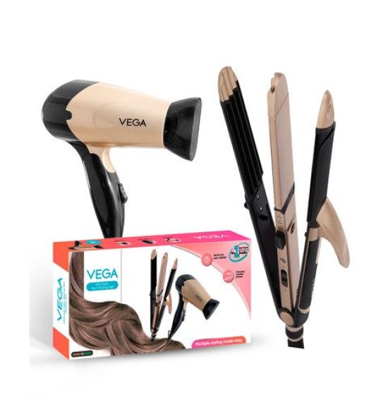 VEGA Hair Dryer & Straightener Combo- 3 in 1 Hair Styler & Insta Glam Hair Dryer VGGP-10