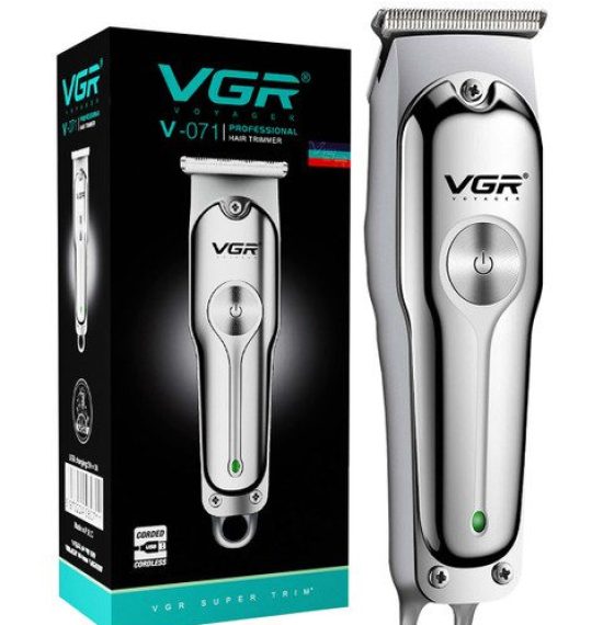 VGR V-071 Professional Hair Clipper With 3 Guide Combs & 120 min Runtime - Silver