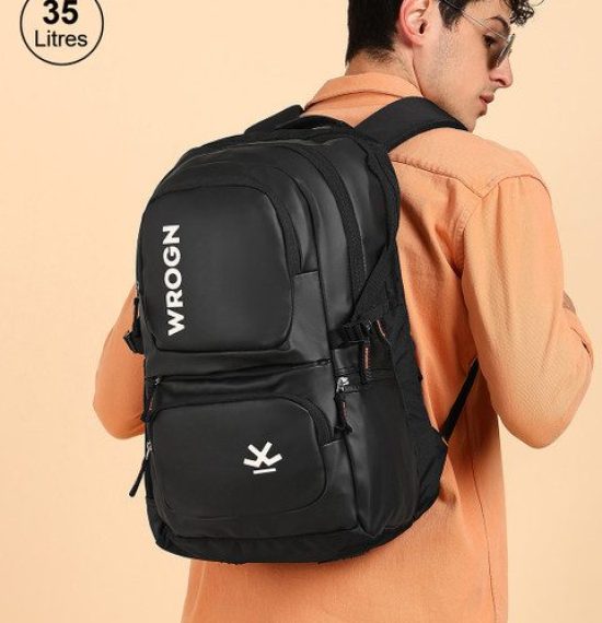 WROGN Brand Logo Backpack with Reflective Strip 23L 35 L